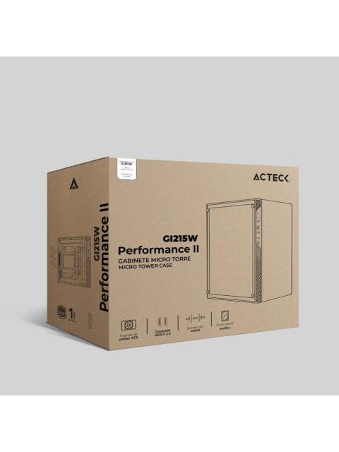 GABINETE ACTECK PERFORMANCE II GI215W CON VENTANA MICRO-TOWER MICRO-ATX-MINI ATX USB 2.0 CON FUENTE DE 500W SIN VENTILADORES INSTALADOS NEGRO
