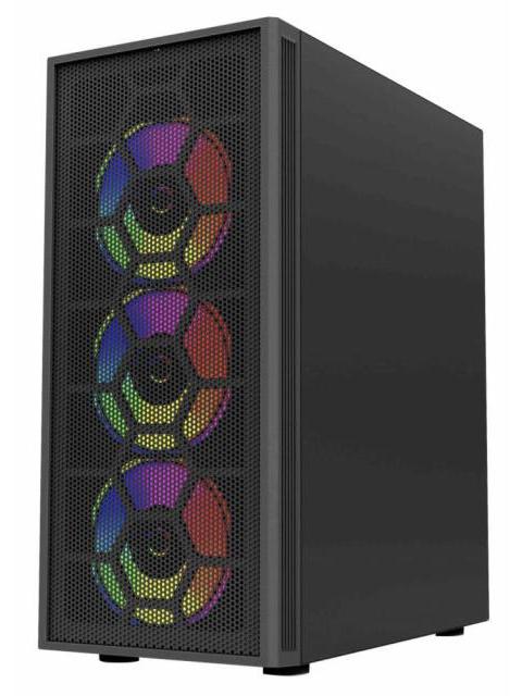 GABINETE BALAM RUSH DRAGONFLY II MESH GM740 CON VENTANA MINI-TOWER ATX-MICRO ATX-MINI-ATX USB 3.0 SIN FUENTE 4 VENTILADORES RGB INSTALADOS NEGRO