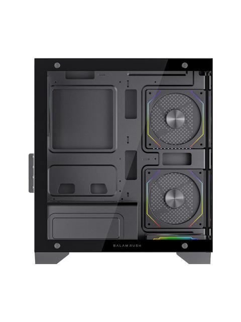 GABINETE BALAM RUSH TANK PERFORM 3600 MINI-TOWER MICRO-ATX-MINI-ITX USB 2.0-3.0 SIN FUENTE 4 VENTILADORES INSTALADOS NEGRO