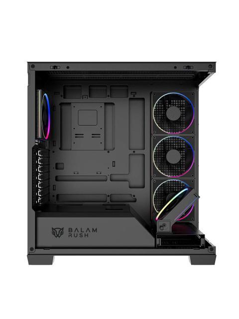 GABINETE BALAM RUSH TANK POLAR 7900 MIDI-TOWER ATX-MICRO-ATX-MINI-ITX USB 2.0-3.0 SIN FUENTE 5 VENTILADORES INSTALADOS NEGRO