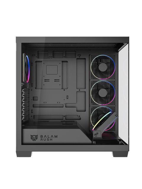 GABINETE BALAM RUSH TANK POLAR 7900 MIDI-TOWER ATX-MICRO-ATX-MINI-ITX USB 2.0-3.0 SIN FUENTE 5 VENTILADORES INSTALADOS NEGRO