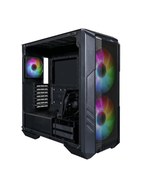 GABINETE COOLER MASTER MASTERBOX HAF 500 CON VENTANA ARGB MIDI TOWER ITX-MICRO-ATX-ATX-SSI CEB-E-ATX USB 3.0 SIN FUENTE NEGRO