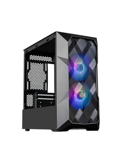 GABINETE COOLER MASTER MASTERBOX TD300 MESH CON VENTANA ARGB MINI TOWER MINI-ITX-MICRO-ATX USB 3.0 SIN FUENTE 2 VENTILADORES ARGB INSTALADOS NEGRO