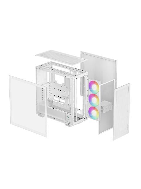 GABINETE DEEPCOOL RMORPHEUS COMPATIBILIDAD ATX; EATX GPU DE HASTA 480MM. INCLUYE 3 VENTILADORES ARGB DE 140MM. CAPACIDAD 9 VENTILADORES DE 120MM O 140