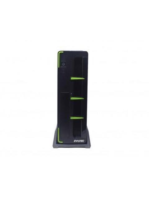GABINETE EVOTEC EV-1010 MIDI-TOWER MINI-ATX USB 2.0 CON FUENTE 600W SIN VENTILADORES INSTALADOS NEGRO