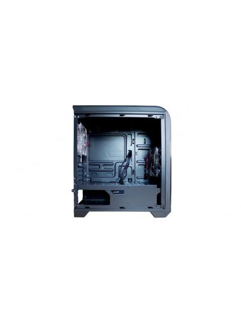 GABINETE GAME FACTOR CSG500 MATX NEG-ROJO 2XVENT 120MM LED 1X USB 2.0 1X USB 3.0