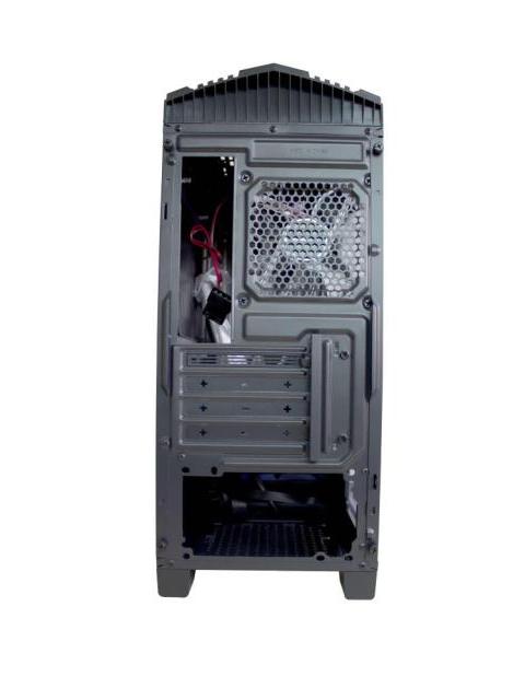 GABINETE GAME FACTOR CSG500 MATX NEG-ROJO 2XVENT 120MM LED 1X USB 2.0 1X USB 3.0