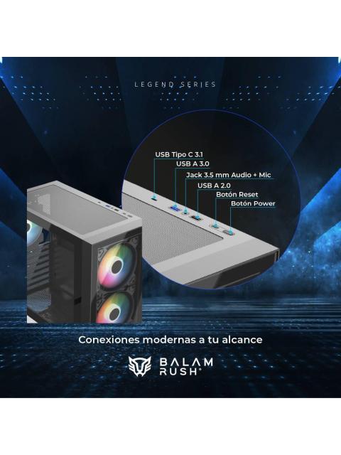 GABINETE GAMER MEDIA TORRE NITROX CRYSTAL 5500CBW LEGEND SERIES
