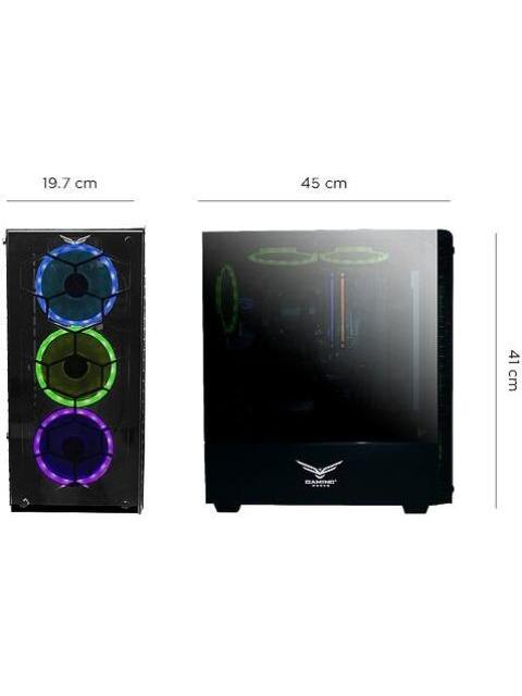 GABINETE NACEB HYDRA CON VENTANA RGB FULL-TOWER ATX USB 2.0-3.0 SIN FUENTE 3 VENTILADORES RGB INSTALADOS NEGRO