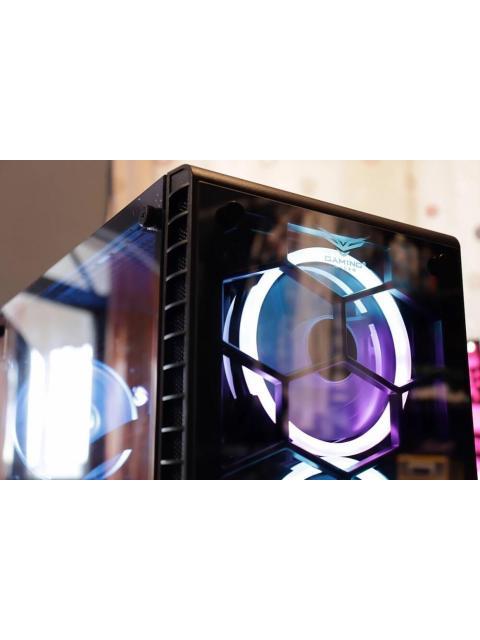 GABINETE NACEB HYDRA CON VENTANA RGB FULL-TOWER ATX USB 2.0-3.0 SIN FUENTE 3 VENTILADORES RGB INSTALADOS NEGRO
