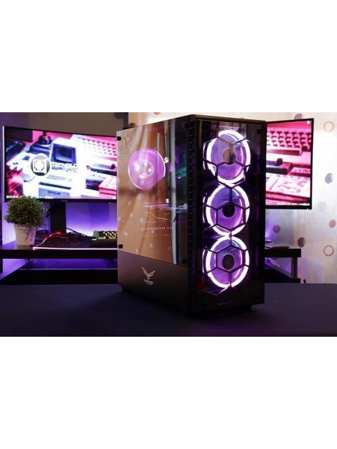 GABINETE NACEB HYDRA CON VENTANA RGB FULL-TOWER ATX USB 2.0-3.0 SIN FUENTE 3 VENTILADORES RGB INSTALADOS NEGRO