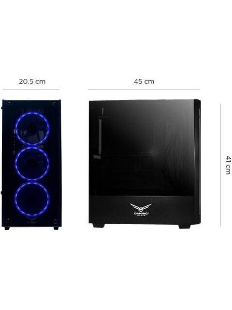 GABINETE NACEB PLAYER CON VENTANA RGB FULL-TOWER ATX USB 2.0-3.0 SIN FUENTE 3 VENTILADORES RGB INSTALADOS NEGRO