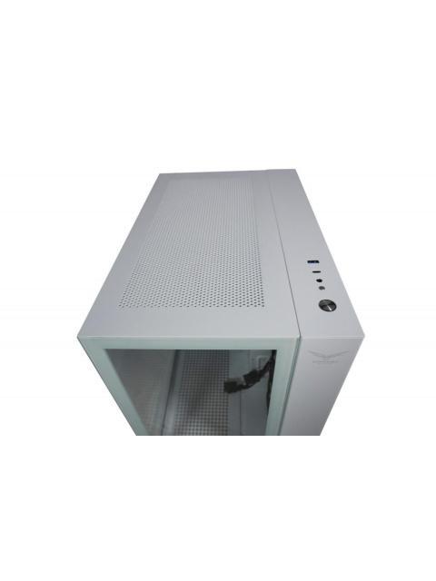 GABINETE NACEB WHITE NOVA CON VENTANA MIDI-TOWER ATX-MICRO-ATX-MINI-ATX USB 3.0 SIN FUENTE 4 VENTILADORES RGB INSTALADOS BLANCO