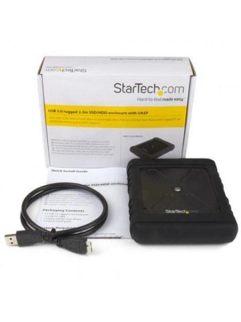 STARTECH  GABINETE ROBUSTO DE DISCO DURO 2.5 SATA USB 3.0 NEGRO