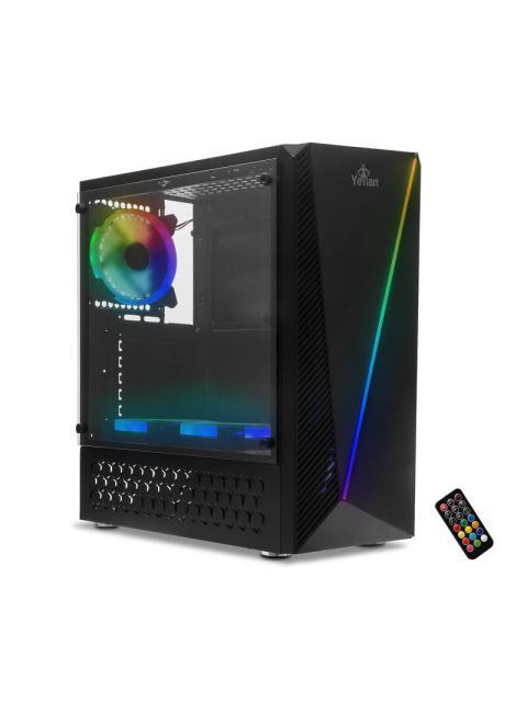 GABINETE YEYIAN CRESCENT MASTER CON VENTANA MIDI TOWER ATX-MICRO-ATX-MINI-ITX USB 3.0 SIN FUENTE 3 VENTILADORES INSTALADOS ARGB NEGRO