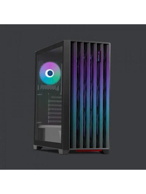GABINETE YEYIAN PHOENIX CON VENTANA MIDI-TOWER ATX-MICRO-ATX-MINI-ITX USB 3.2 SIN FUENTE 4 VENTILADORES ARGB INSTALADOS NEGRO