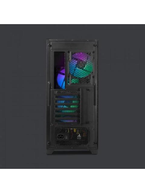 GABINETE YEYIAN PHOENIX CON VENTANA MIDI-TOWER ATX-MICRO-ATX-MINI-ITX USB 3.2 SIN FUENTE 4 VENTILADORES ARGB INSTALADOS NEGRO