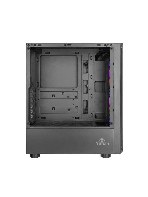 GABINETE YEYIAN VENTLE MASTER CON VENTANA MIDI-TOWER MICRO ATX-ATX USB 2.0-3.0 SIN FUENTE 3 VENTILADORES ARGB INSTALADOS NEGRO