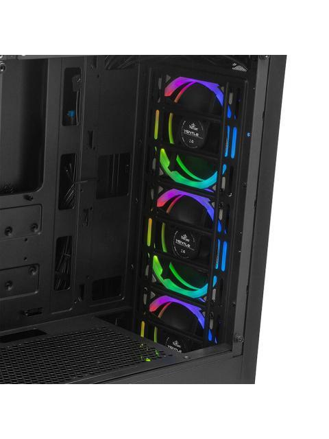 GABINETE YEYIAN VENTLE MASTER CON VENTANA MIDI-TOWER MICRO ATX-ATX USB 2.0-3.0 SIN FUENTE 3 VENTILADORES ARGB INSTALADOS NEGRO