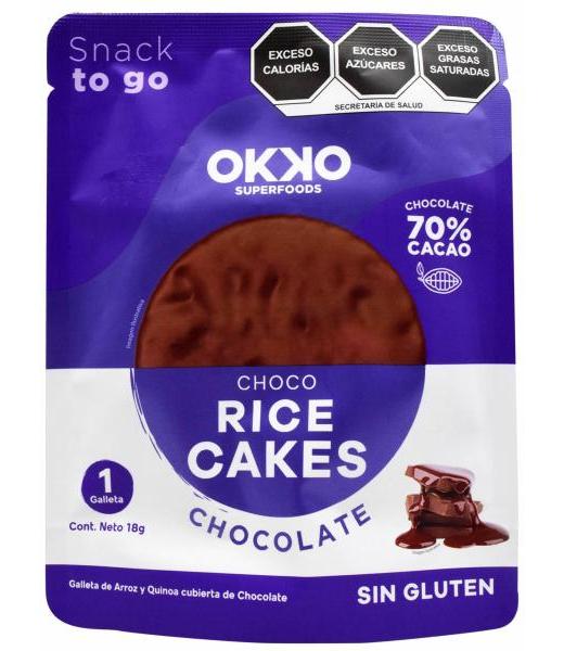 GALLETA DE ARROZ SAB CHOCOLATE 18 G OKKO