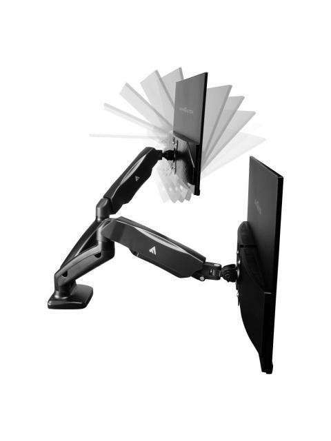 GAME FACTOR SOPORTE DE ESCRITORIO PARA 2 MONITORES 27 HASTA 6.5KG NEGRO