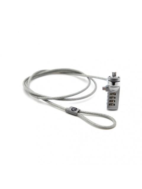 GETTTECH CANDADO PARA BLOQUEO DE PORTATILES TIPO KENSINGTON ALEACION DE ACERO LONGITUD DE 1200MM X 4MM MOD QLL001