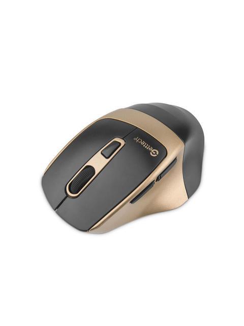 GETTTECH MOUSE INALAMBRICO PARA OFIC 6D 725F ILUMINACION RGB CUSTOM 7200 DPI 5 BOTON 1 SCROLL CONECTIVIDAD DUAL NEGRO DORADO GGMSTDBW01GD