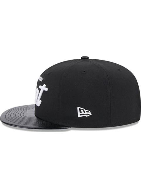 GORRA MIAMI HEAT NBA FAUX LEATHER 9FIFTY SNAPBACK NEGRO NEW ERA CAP