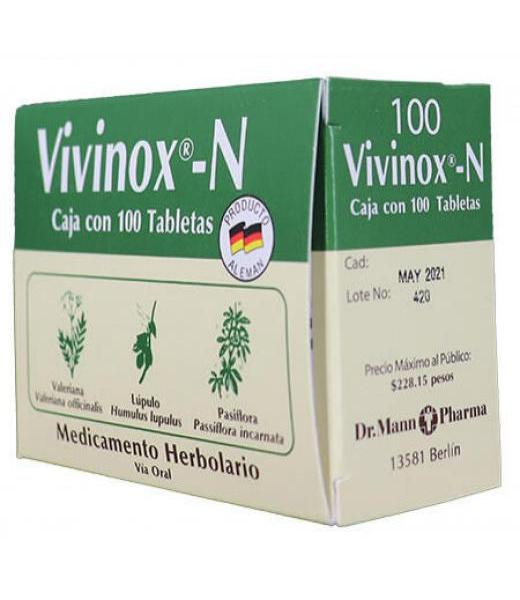 GRAGEAS VIVINOX-N C 100 VALERIANALUPULO Y PASIFLORTA. VIVIOPTAL