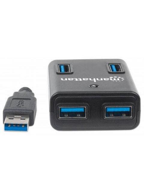 MANHATTAN HUB USB A 3.0 DE SUPERVELOCIDAD 4 PUERTOS 5000 MBIT-S CON FUENTE