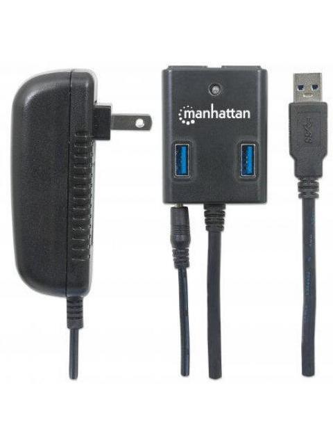 MANHATTAN HUB USB A 3.0 DE SUPERVELOCIDAD 4 PUERTOS 5000 MBIT-S CON FUENTE