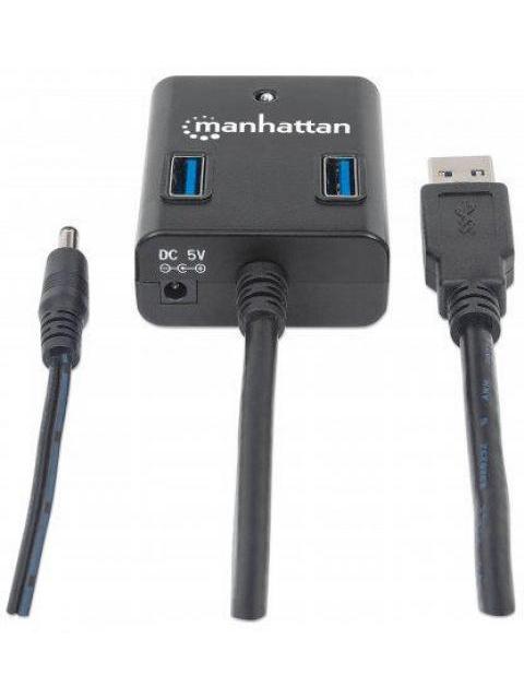 MANHATTAN HUB USB A 3.0 DE SUPERVELOCIDAD 4 PUERTOS 5000 MBIT-S CON FUENTE