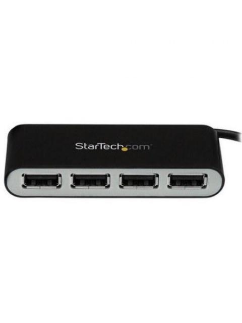 STARTECH  HUB CONCENTRADOR USB A 2.0 DE 4 PUERTOS CON CABLE INTEGRADO 480 MBIT-S NEGRO-PLATA