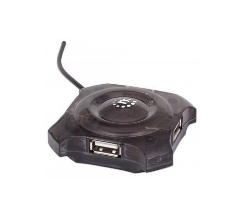 MANHATTAN HUB USB 1.1 DE 4 PUERTOS 12 MBIT-S NEGRO-TRANSPARENTE