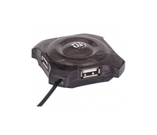 MANHATTAN HUB USB 1.1 DE 4 PUERTOS 12 MBIT-S NEGRO-TRANSPARENTE