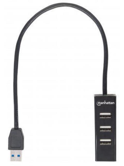 MANHATTAN HUB USB A 3.0 DE 4 PUERTOS 5000 MBIT-S NEGRO