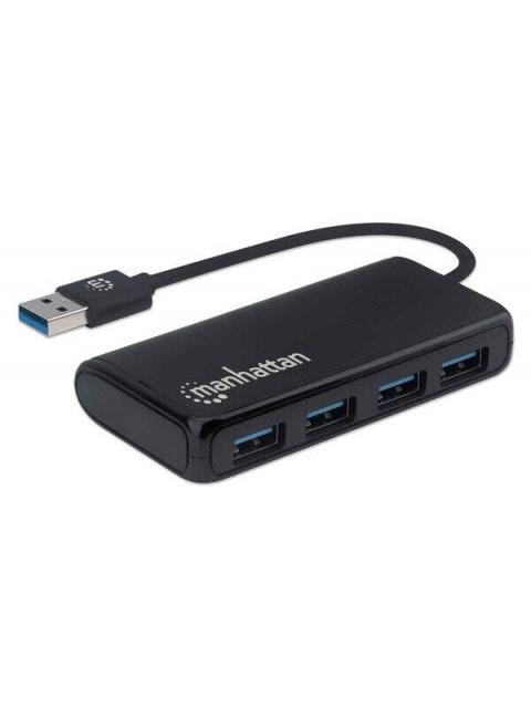 MANHATTAN HUB USB 3.2 MACHO - 4X USB 3.2 HEMBRA 5000 MBIT-S NEGRO