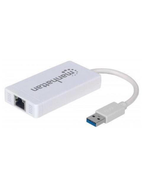 MANHATTAN HUB USB A 3.0 DE 3 PUERTOS 1X RJ-45 5000 MBIT-S BLANCO