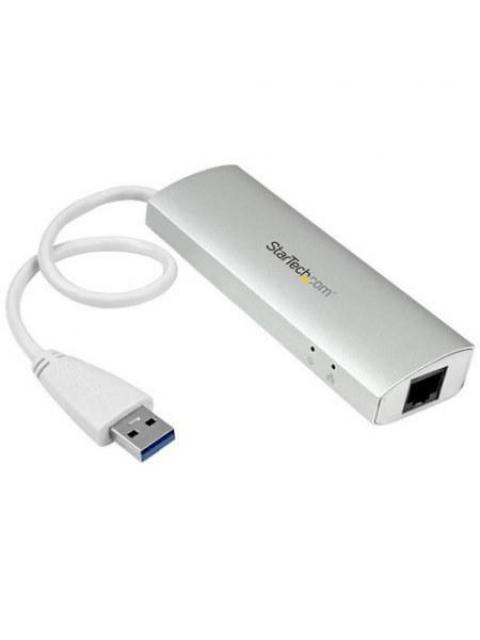 STARTECH  HUB CONCENTRADOR DE 3 PUERTOS USB A 3.0 CON ADAPTADOR DE RED ETHERNET GIGABIT
