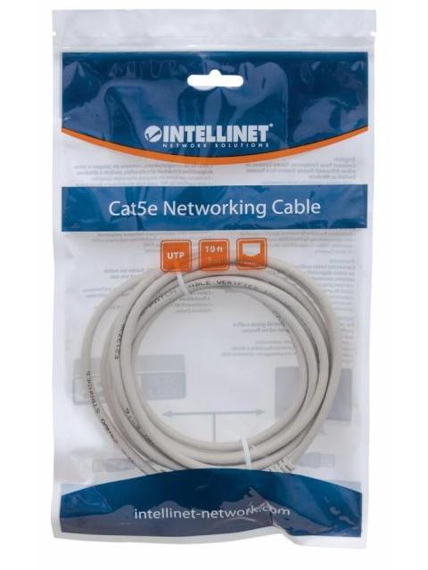 INTELLINET CABLE PATCH CAT5E UTP 100% COBRE RJ-45 MACHO - RJ-45 MACHO 3 METROS GRIS