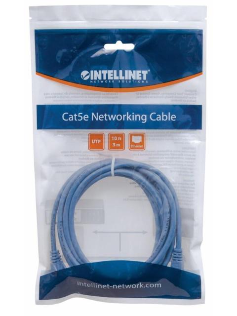 INTELLINET CABLE PATCH CAT6 UTP 100% COBRE RJ-45 MACHO - RJ-45 MACHO 3 METROS AZUL