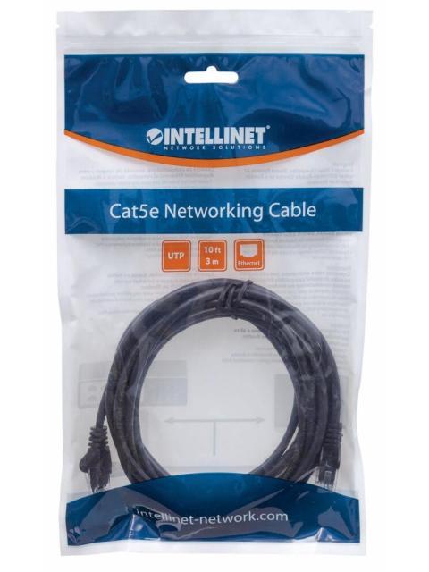 INTELLINET CABLE PATCH CAT6 UTP 100% COBRE RJ-45 MACHO - RJ-45 MACHO 3 METROS NEGRO