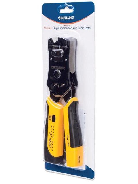 INTELLINET PINZA CRIMPEADORA 780124 RJ-11-RJ-12-RJ-22-RJ-45 NEGRO-AMARILLO