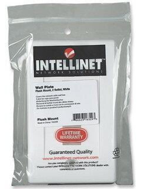 INTELLINET TAPA PARA CAJA (FACEPLATE) 163293 MONTAJE AL RAS 2 SALIDAS BLANCO