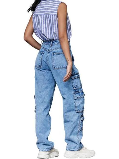 JEANS CARGO CINTURA SUPERALTA GRIS ATMOSPHERE DNM
