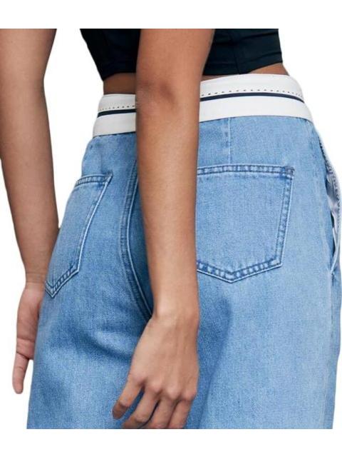 JEANS CORTE WIDE LEG CINTURA ALTA BLEACH ATMOSPHERE DNM