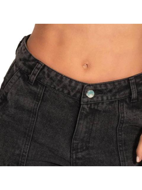 JEANS MOM CINTURA ALTA NEGRO FERGINO