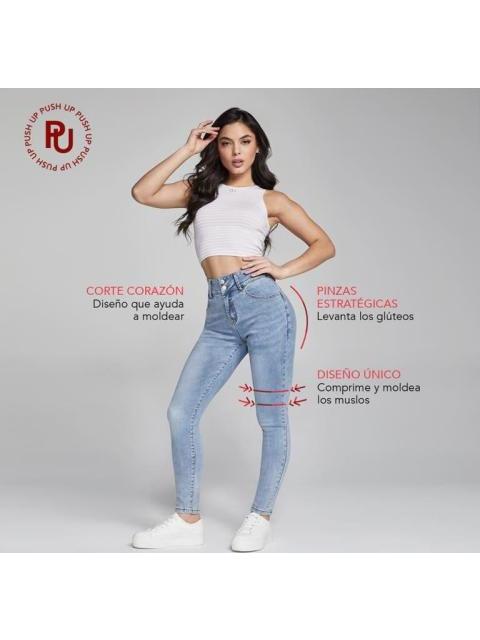 JEANS PUSH UP CINTURA ALTA BLEACH SEVEN JEANS