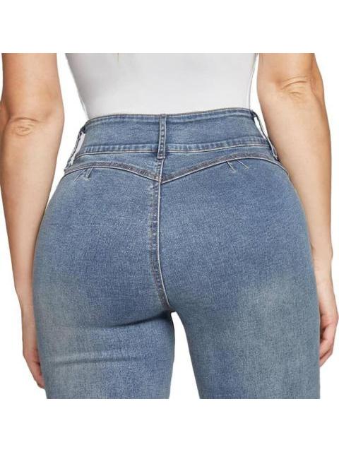 JEANS PUSH UP CINTURA ALTA GRIS SEVEN JEANS