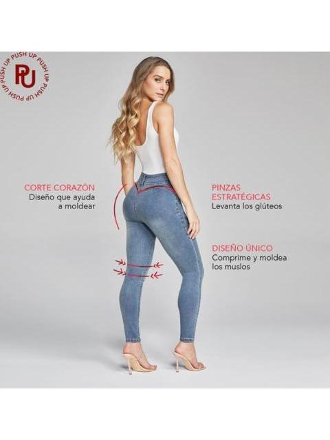 JEANS PUSH UP CINTURA ALTA GRIS SEVEN JEANS